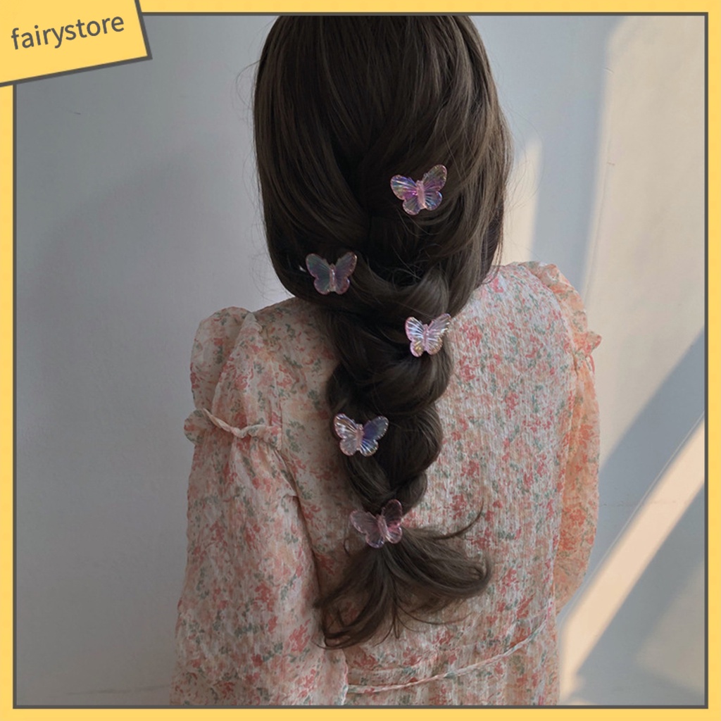 Kẹp Tóc Trong Suốt Tạo Hiệu Ứng 3D Độ Bóng Cao Trang Trí Tóc Mùa Hè