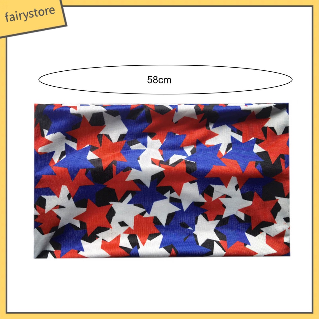 Băng Đô Cài Tóc Bản Rộng Co Giãn Chống Trượt Không Phai Họa Tiết Ngôi Sao