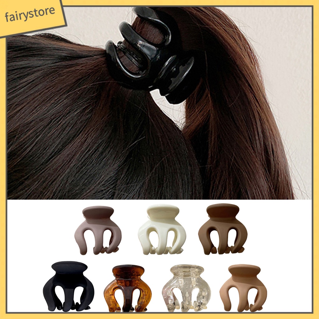 Kẹp Tóc Càng Cua Chống Trượt Màu Sắc Trơn Đơn Giản Cho Nữ