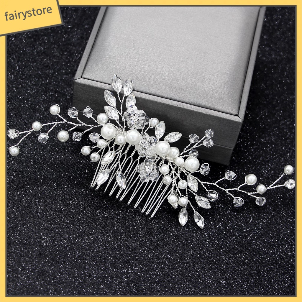 [FRO] Lược Cài Tóc Đính Ngọc Trai Giả Có Thể Tái Sử Dụng Nhiều Lần Trang Trí Đám Cưới