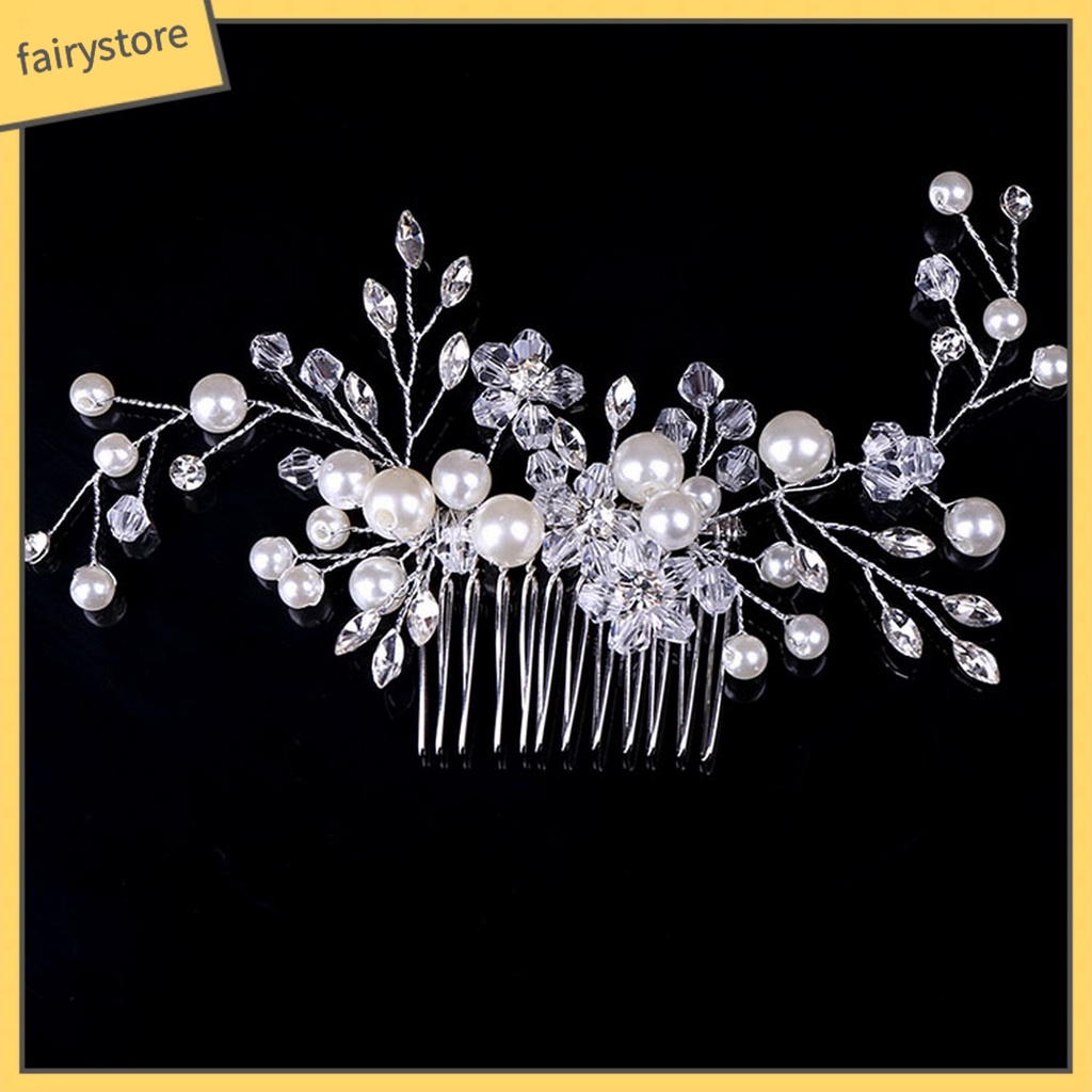 [FRO] Lược Cài Tóc Đính Ngọc Trai Giả Có Thể Tái Sử Dụng Nhiều Lần Trang Trí Đám Cưới
