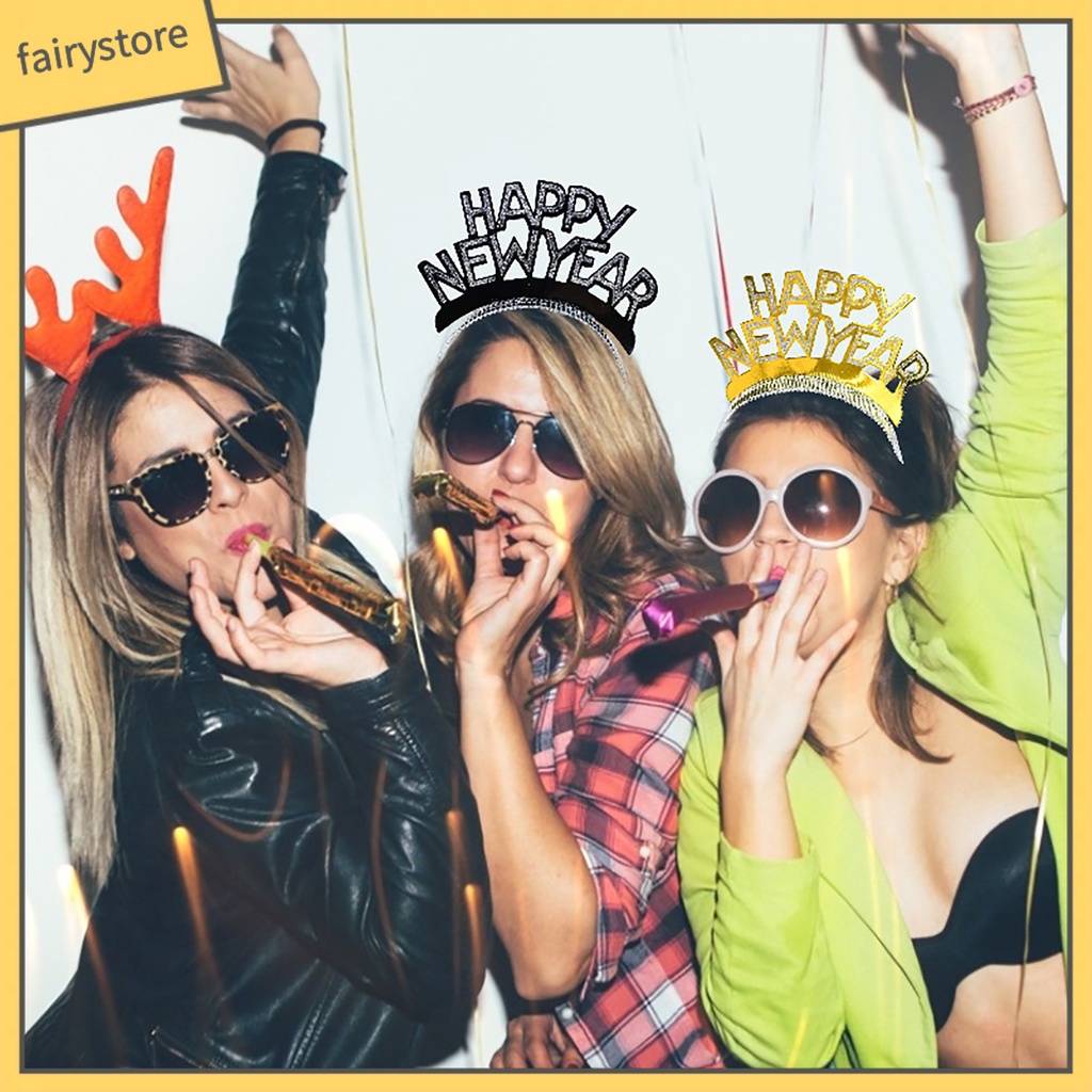 Băng Đô Cài Tóc Đính Kim Sa Phản Quang Chống Trượt Mừng Năm Mới