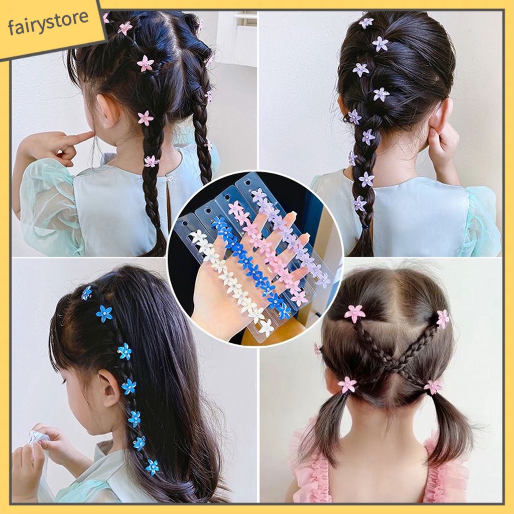 Set 10 Kẹp Tóc Mini Chống Trượt Màu Sắc Đơn Giản Hình Bông Hoa Xinh Xắn