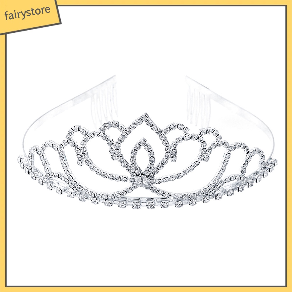 Cài Tóc Hình Vương Miện Đính Đá Lấp Lánh Trang Nhã Cho Nữ