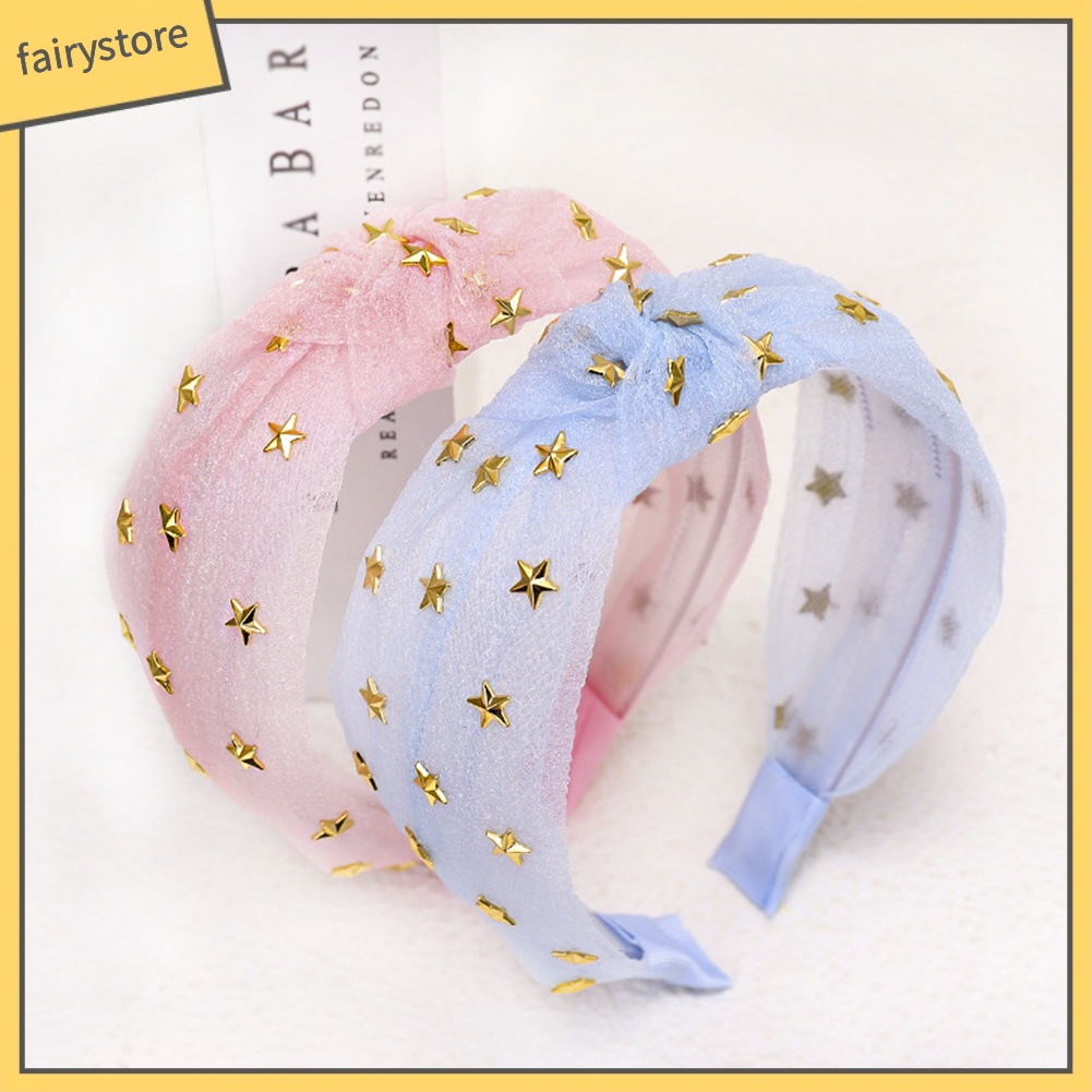 Băng Đô Vải Lưới Thắt Nút Hình Ngôi Sao Ngọt Ngào Cho Nữ