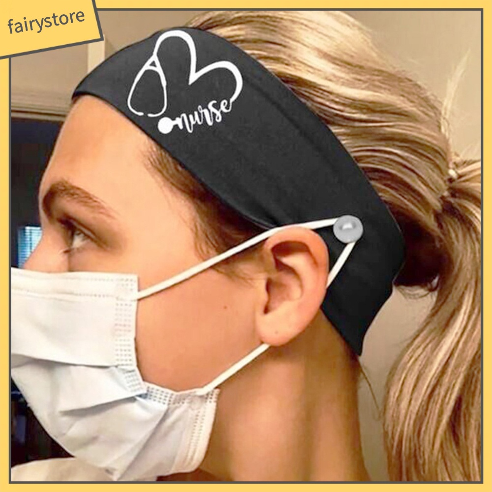 Băng Đô Cài Tóc Thể Thao Mềm Mại Co Giãn Thoáng Khí Đính Nút Trái Tim Thoáng Khí Cho Nữ