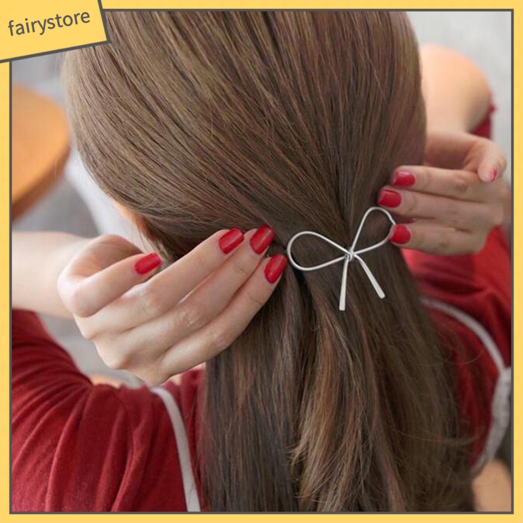 Kẹp Tóc Hình Nơ Nhỏ Gọn 2 Màu Tùy Chọn Dễ Thương