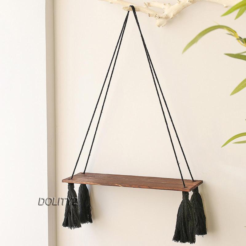 [Dolity2] Kệ Gỗ Dệt Treo Tường Trang Trí Phòng Ngủ Phong Cách Boho
