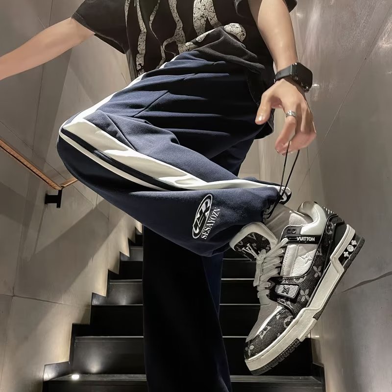 Quần Legging Thể Thao Ống Rộng Họa Tiết Kẻ Sọc Thời Trang Mùa Hè Cho Nam