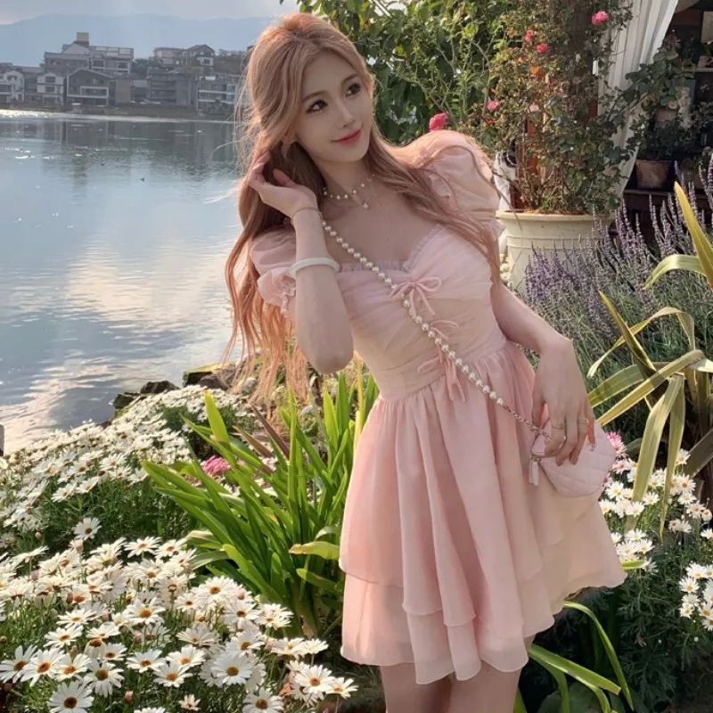 Đầm Công Chúa Pettiskirt Thắt Nơ Eo Tinh Tế Thời Trang Mùa Hè Cho Nữ