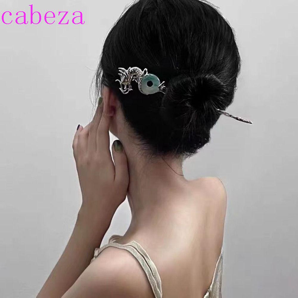 CABEZA Trâm Cài Tóc Kim Loại Hình Rồng Xanh Phong Cách Trung Hoa Cổ Điển Cho Nữ