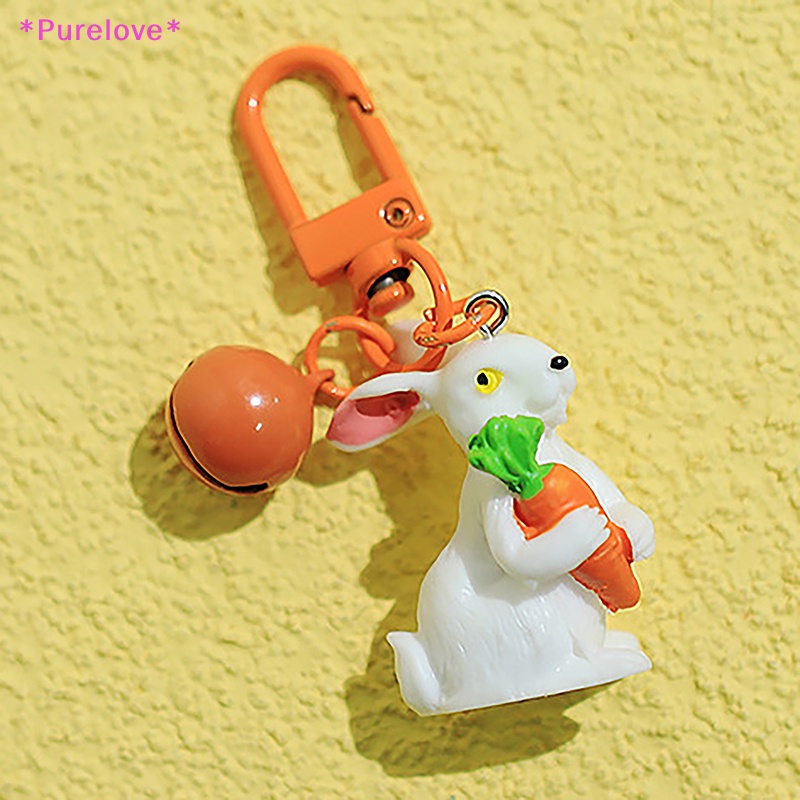 Móc Khóa Hình Thỏ Và Cà Rốt Tráng Men Bằng Hợp Kim Đáng Yêu Dành Cho Cặp Đôi Mới