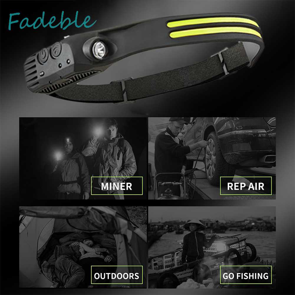 Đèn LED COB Đeo Trán Cảm Ứng Mạnh Mẽ Cắm Trại Ngoài Trời