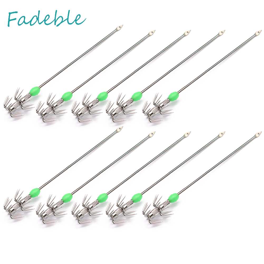 Bộ 10 Chiếc Móc Câu Hình Con Mực Phát Sáng Trong Bóng Tối