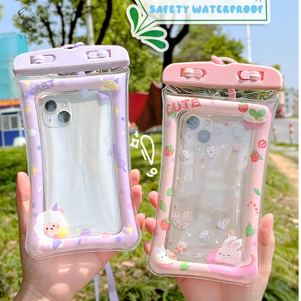 Túi Khí Nổi Đựng Điện Thoại Bơm Hơi Thiết Kế Dễ Thương Dùng Khi Đi Bơi