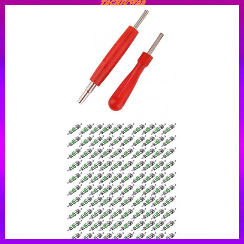 Bộ 100 Lõi Thay Thế Tachiuwa2 R134a Kèm 2 Dụng Cụ Sửa Chữa 2 Đầu