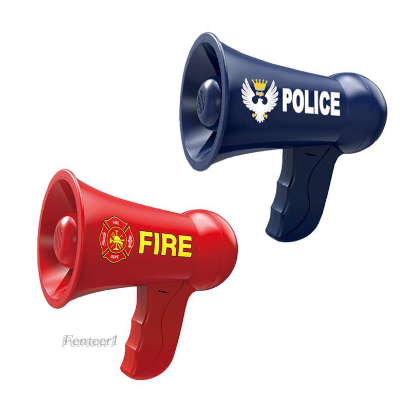 [Fenteer1] Đồ Chơi Điện Đàm Cảnh Sát Megaphone Phát Ra Âm Thanh Màu Xanh Dương Cho Bé