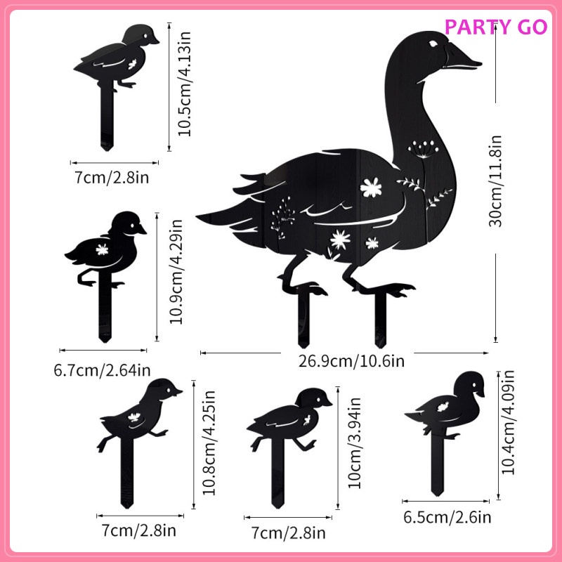 Phụ Kiện Trang Trí Vườn Hình Vịt Bằng Acrylic Màu Đen