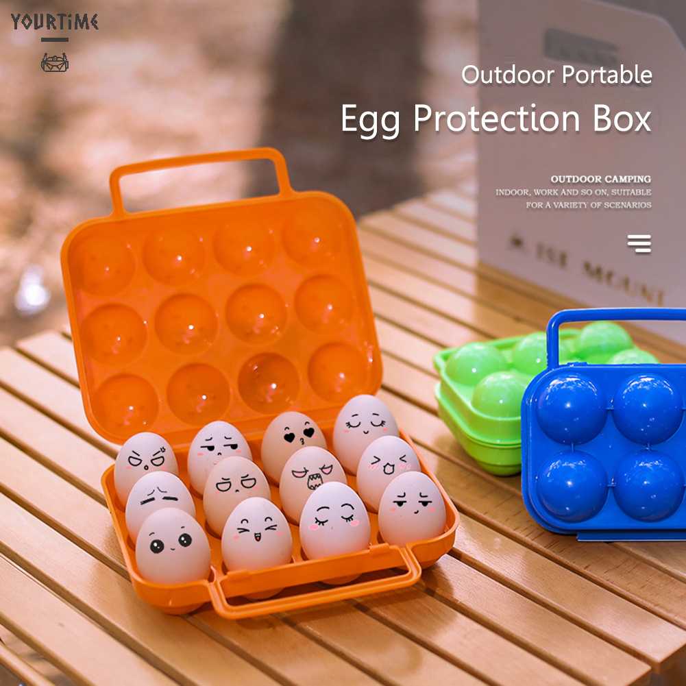 Hộp Đựng Trứng 12 Ngăn Bằng Nhựa Tiện Dụng Mang Theo Du Lịch Cắm Trại