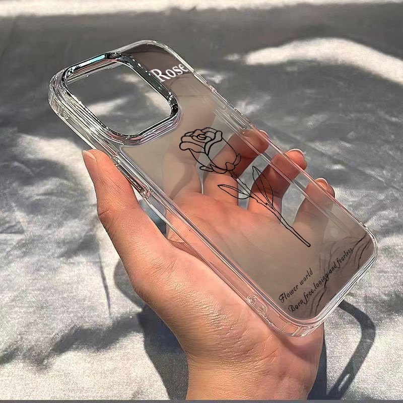 ✅Ốp Điện Thoại Mềm Chống Sốc Họa Tiết Hoa Hồng Màu Gradient Cho Iphone 11 13max7814pro / plus 12