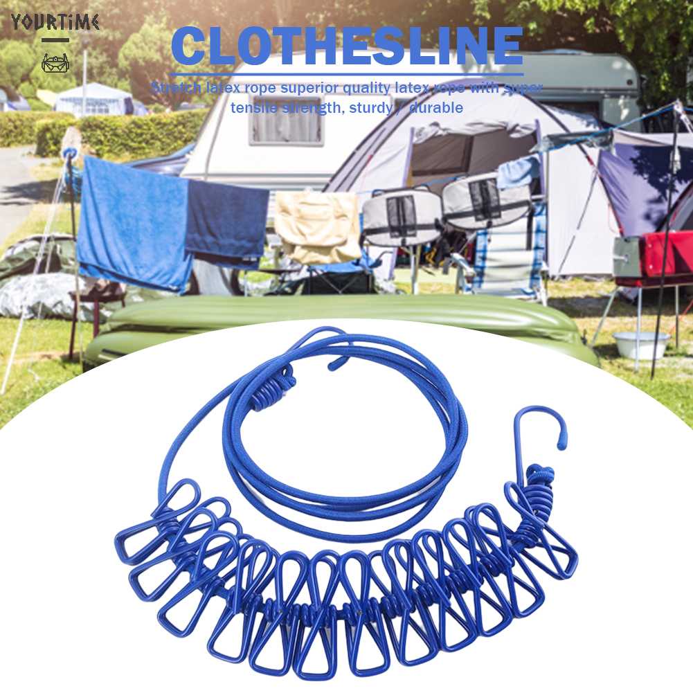 Dây Phơi Quần Áo Có Thể Gấp Gọn Kèm Kẹp Tiện Dụng Cho Gia Đình / Ban