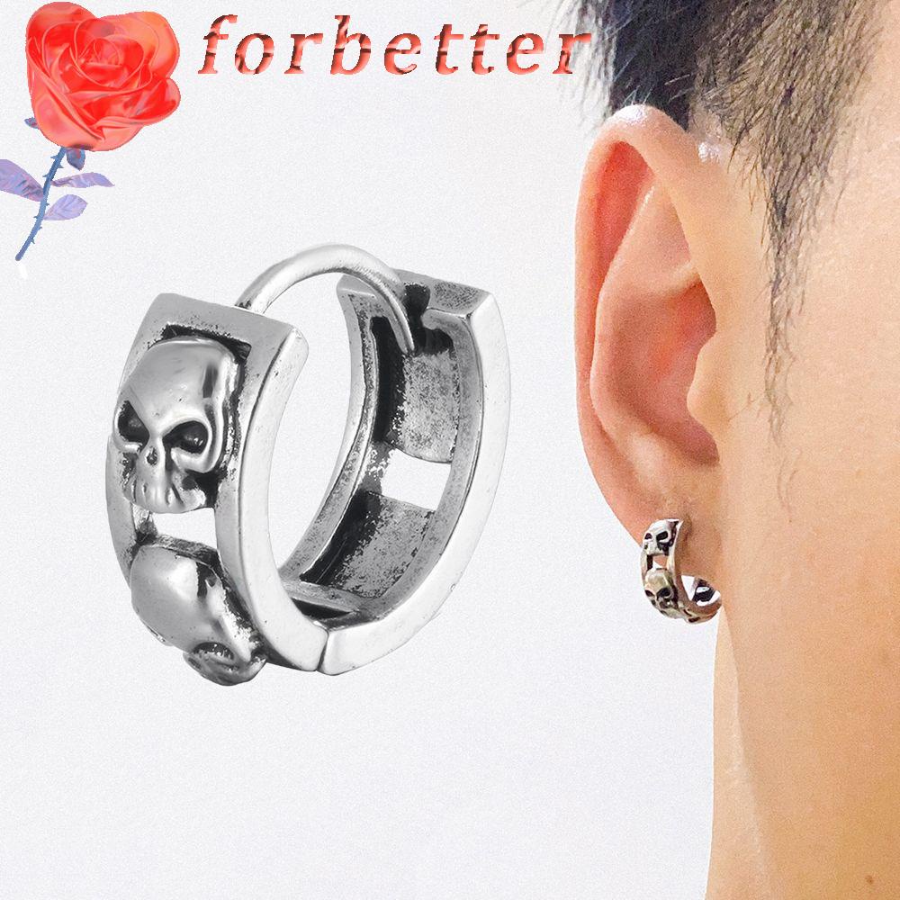 Khuyên Tai Tròn Bằng Thép Không Gỉ Phong Cách Punk Cá Tính Dành Cho Nam Nữ