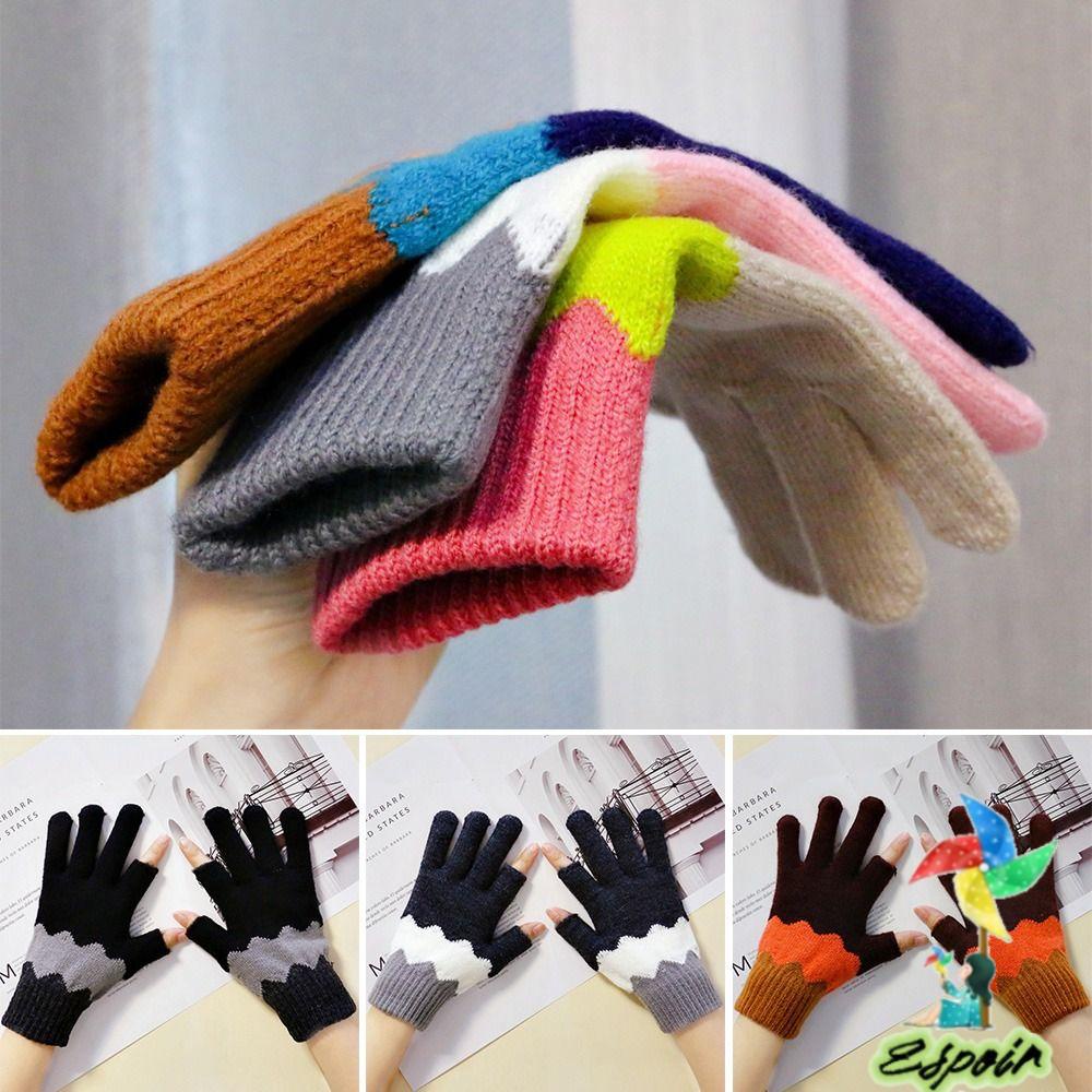 Găng Tay Len Dày Không Ngón Giữ Ấm Mùa Đông Cho Nam Nữ Điện Thoại