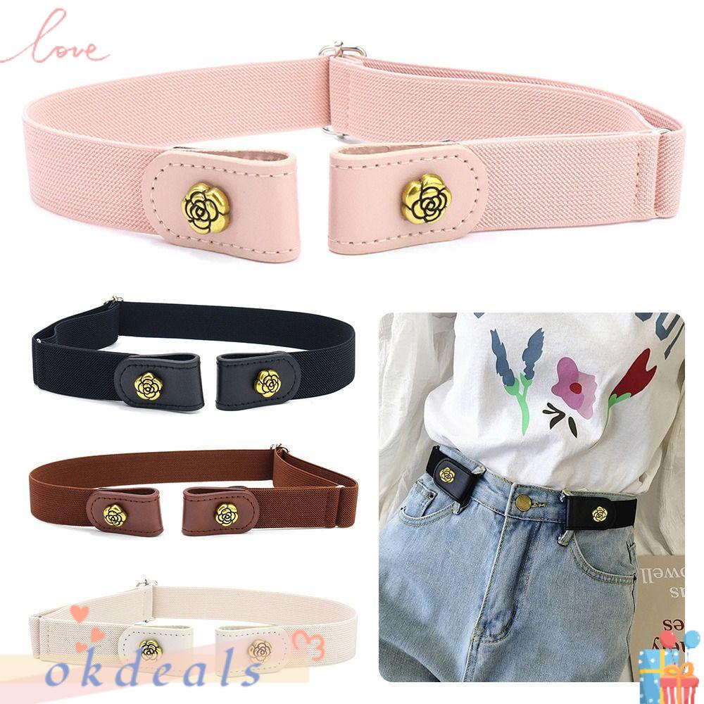 OKDEALS Thắt Lưng Co Giãn Vô Hình Có Khóa Cài Trang Trí Quần Jean Thời Trang Cho Nam Và Nữ