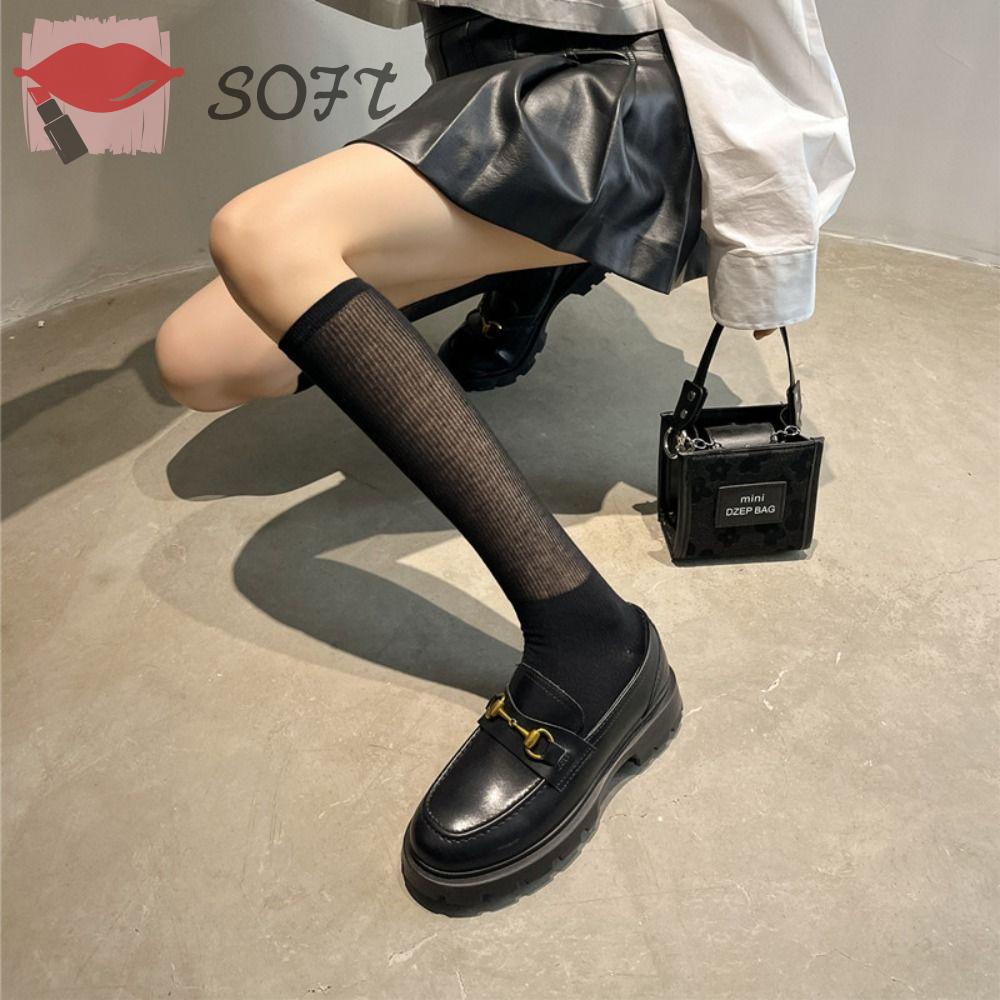 Vớ Dài Qua Gối Màu Trơn Thoáng Khí Thời Trang Cho Nữ