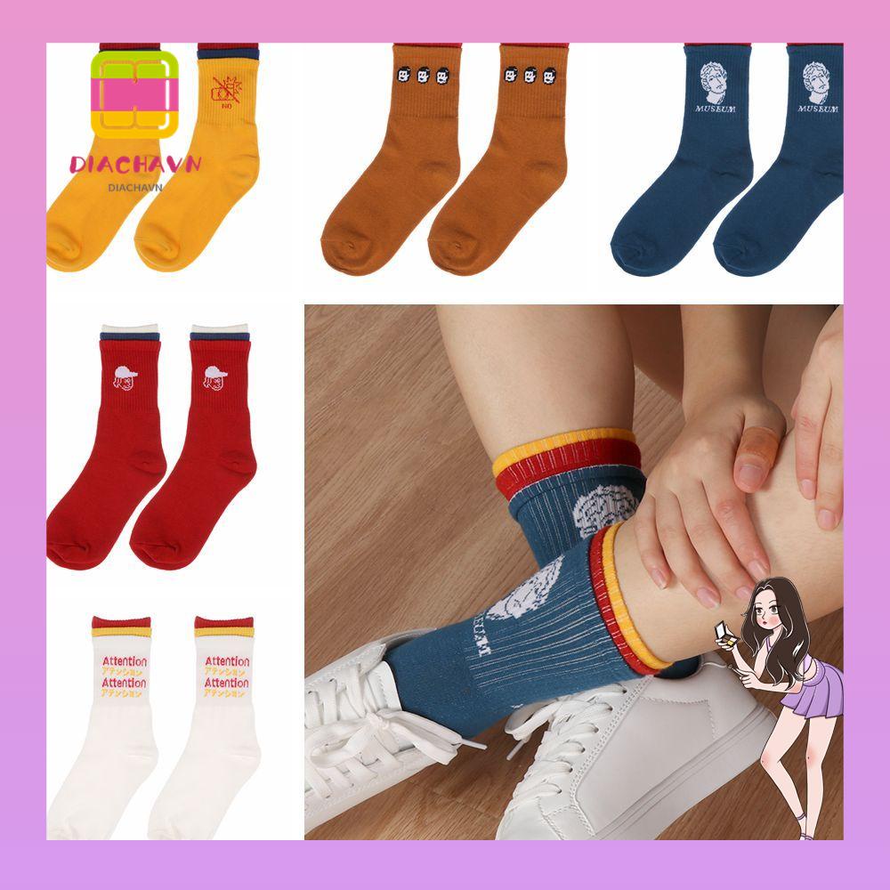 Vớ Cotton Giữ Ấm Màu Sắc Đơn Giản Thời Trang Mùa Đông Cho Nữ