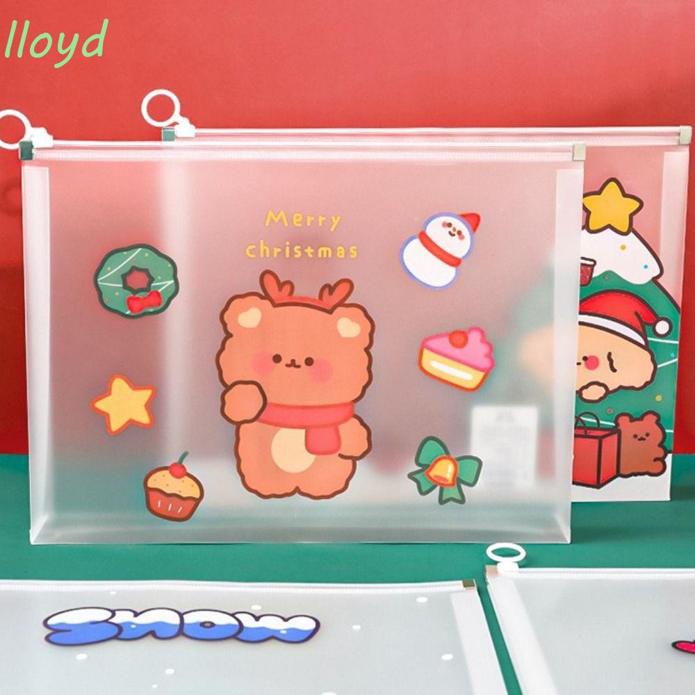 Lloyd Túi Đựng Bút Bằng PP Sức Chứa Lớn Họa Tiết Người Tuyết Giáng Sinh Cho Học Sinh / Văn Phòng