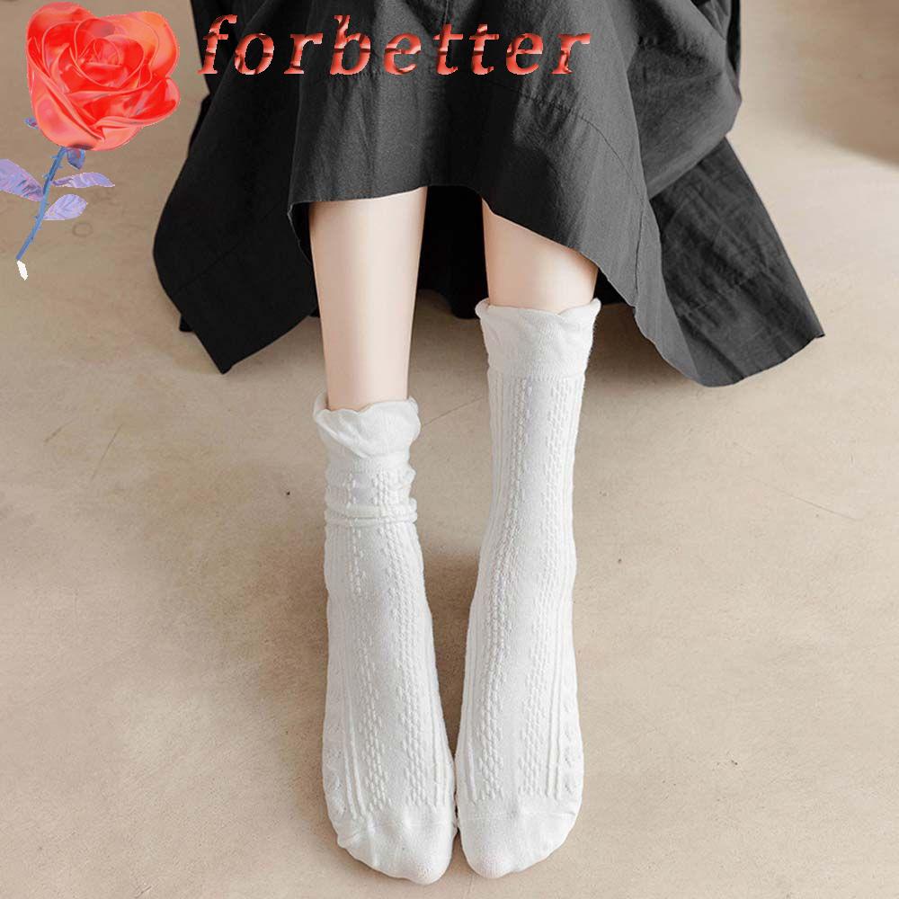 Vớ Cotton Phối Ren Xoắn Kiểu Lolita Thoáng Khí Thời Trang Cho Nữ