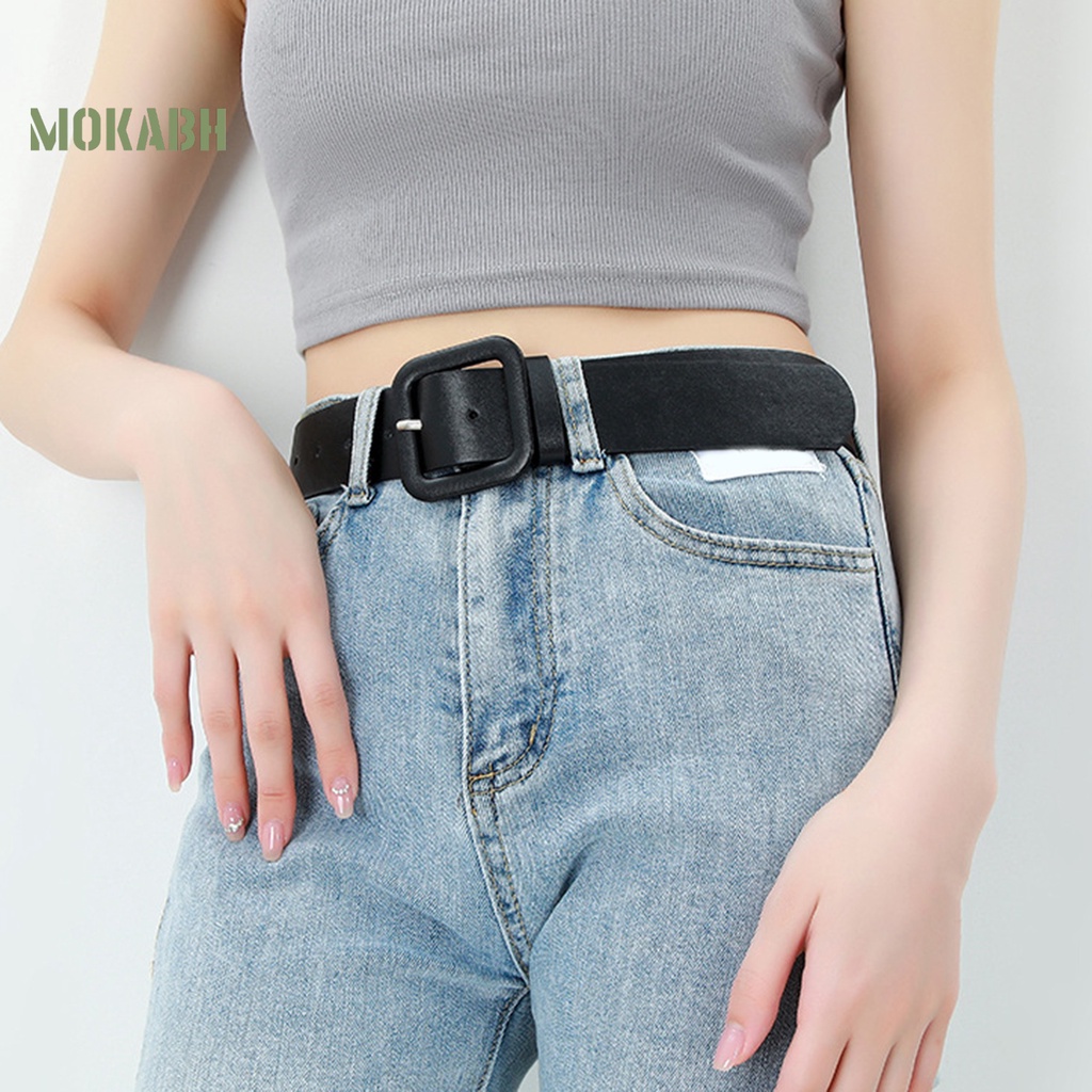 Thắt Lưng Bằng Da Giả Dày Dặn Màu Trơn Chống Vỡ Có Thể Điều Chỉnh Cho Nữ