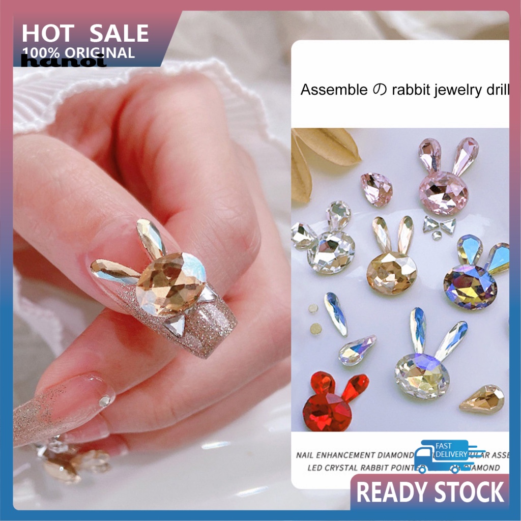 Set 6 Phụ Kiện Đính Trang Trí Móng Tay Nghệ Thuật Ba Chiều Chống Rơi Tiện Lợi