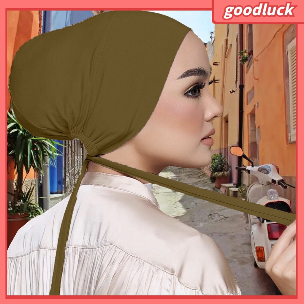 Mũ Trùm Đầu Màu Trơn Co Giãn Thoáng Khí Chống Trượt Một Kích Thước Cho Nữ