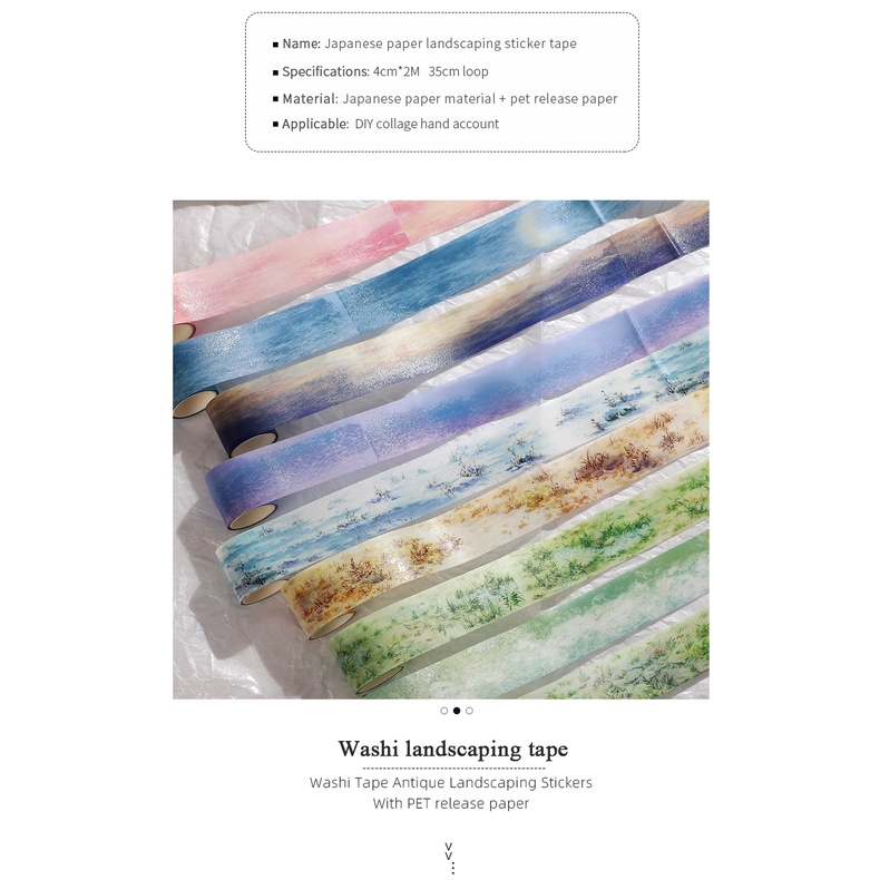 Cuộn Băng Keo Washi Họa Tiết Bầu Trời Sao 40mm * 200cm Dùng Trang Trí DIY