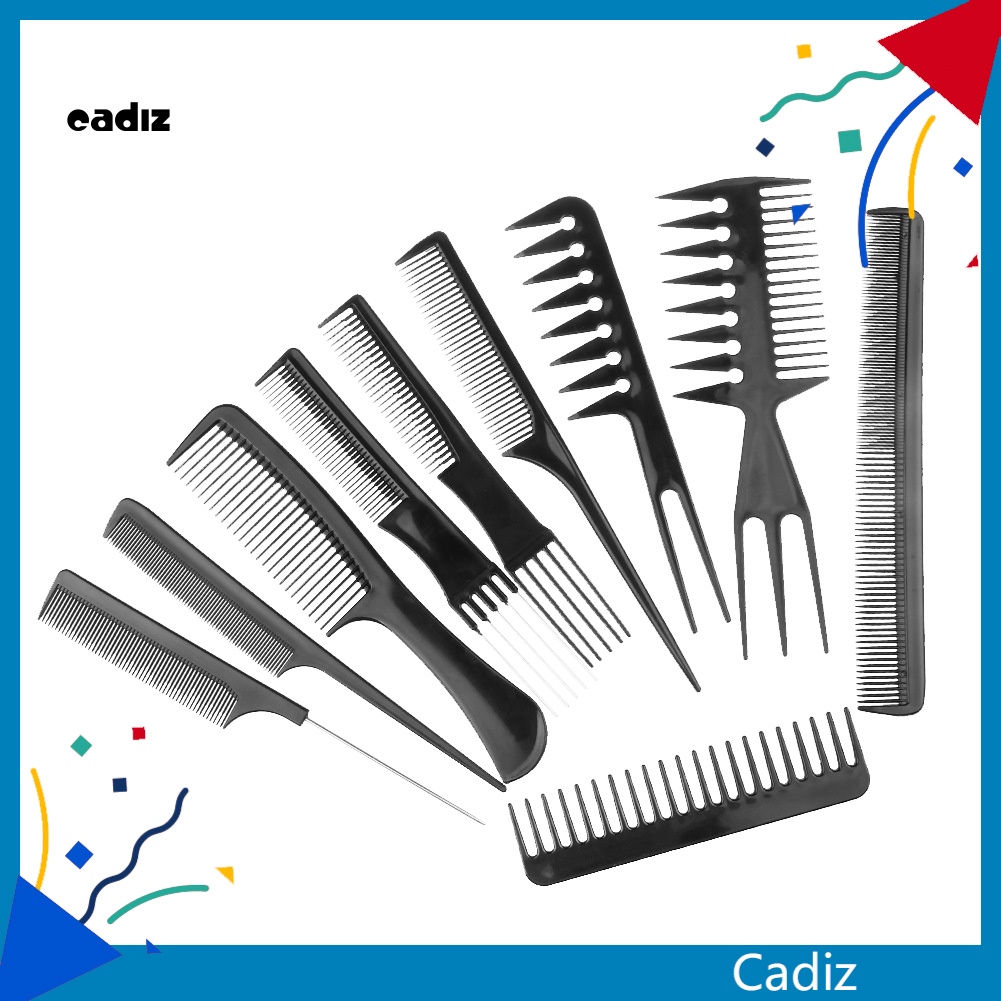 Bộ 10 Cây Lược Hỗ Trợ Tạo Kiểu Tóc Cho Salon Chuyên Nghiệp