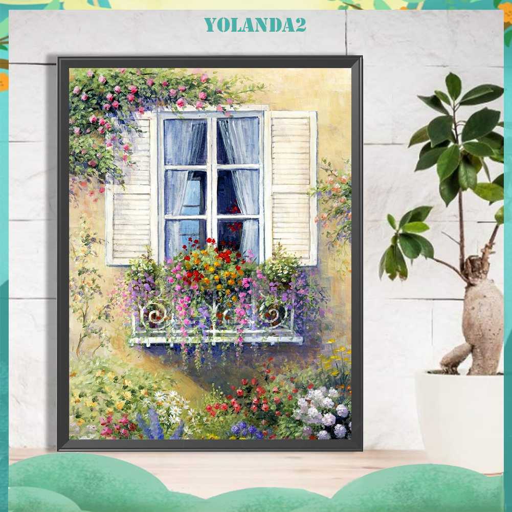 Tranh Đính Đá Kim Cương Toàn Bộ 5D DIY Hình Vẽ Hoa Trang Trí Nhà Cửa