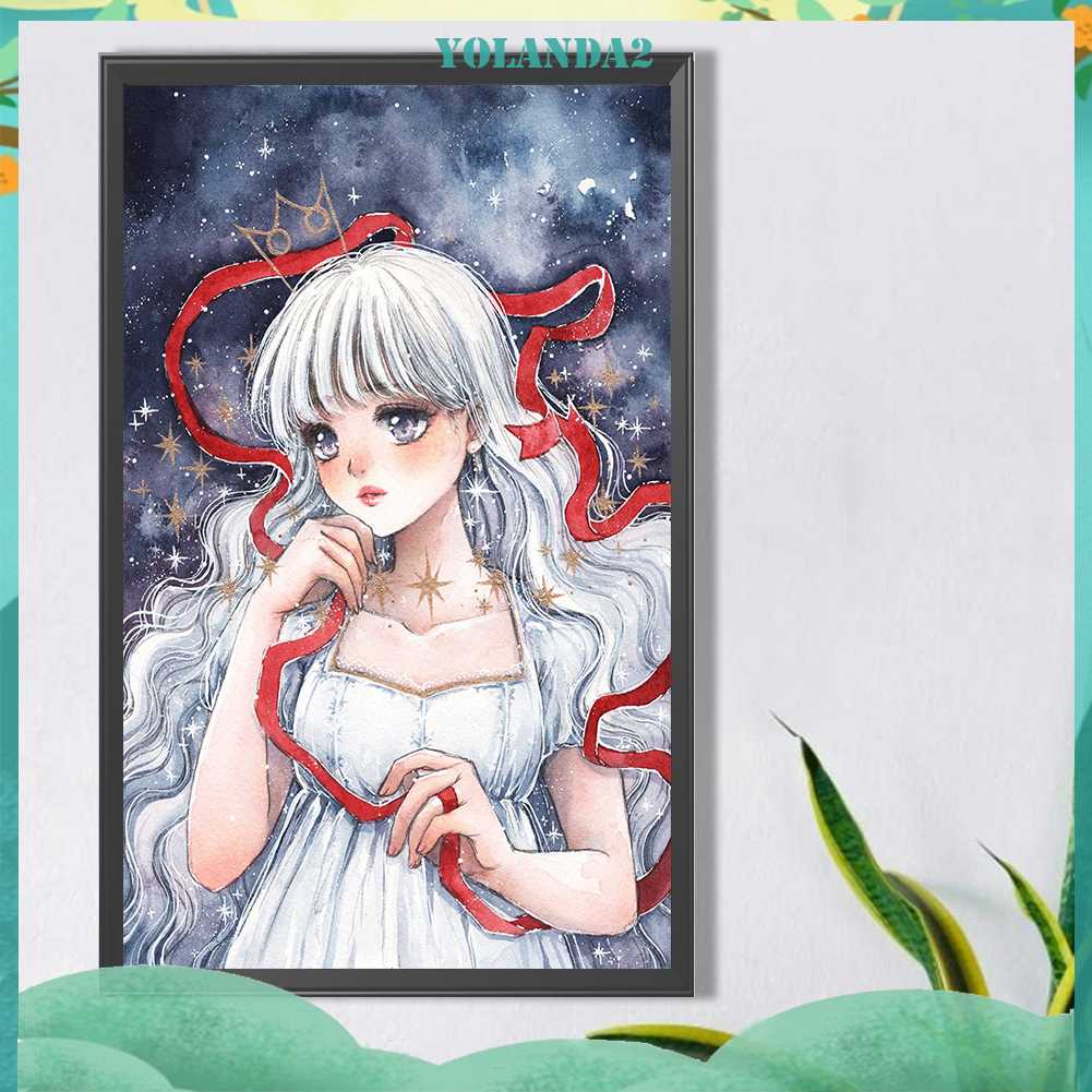 Tranh Đính Đá Kim Cương Toàn Bộ 5D DIY Hình Vẽ Cô Gái Trang Trí Nhà Cửa