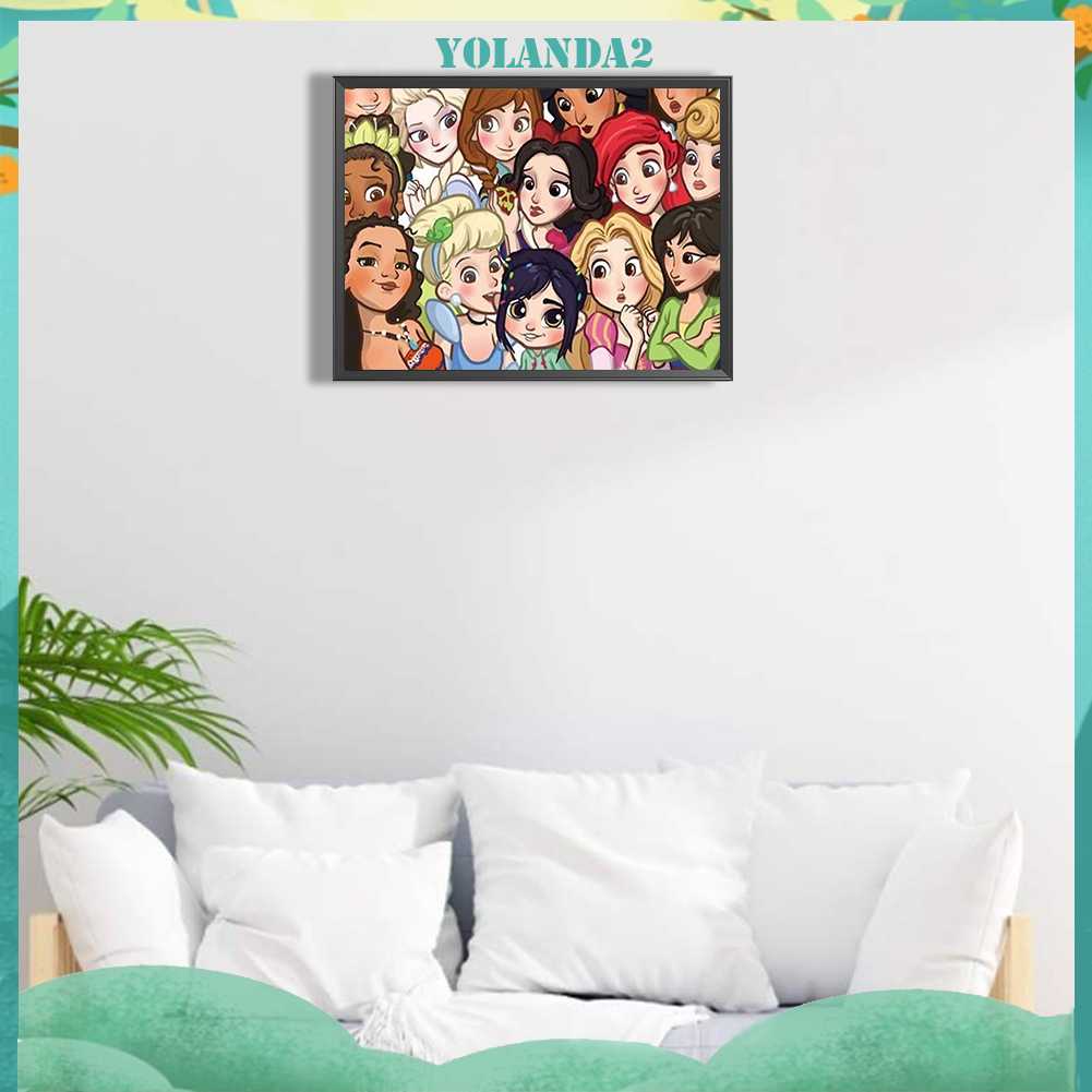 Bộ Tranh Đính Đá 5D Họa Tiết Công Chúa Hoạt Hình Độc Đáo DIY Dùng Trang Trí Nhà Cửa