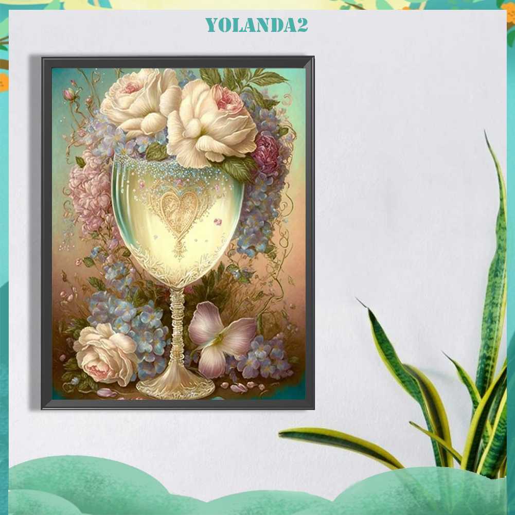 Tranh Đính Đá Kim Cương Toàn Bộ 5D DIY Hình Vẽ Hoa Trang Trí Nhà Cửa