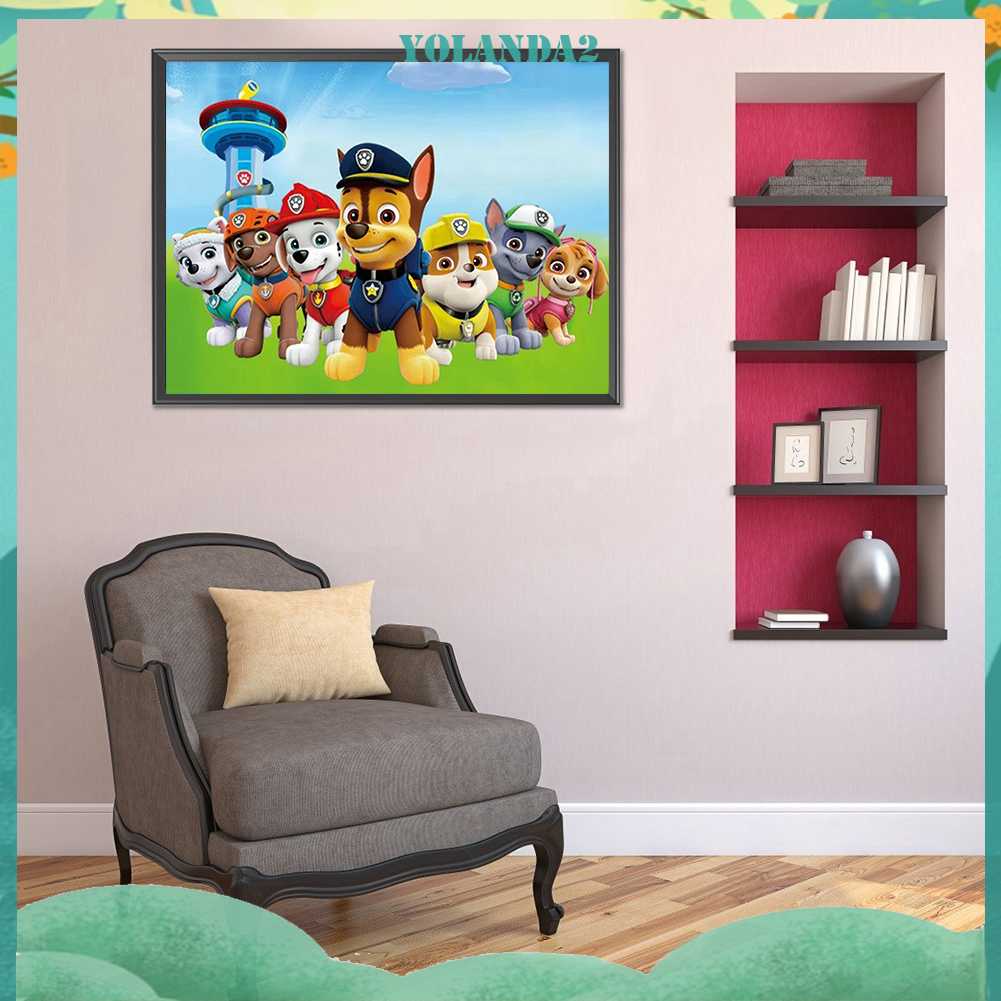 Bộ Tranh Đính Đá 5D Họa Tiết Hoạt Hình PAW Patrol Độc Đáo DIY Dùng Trang Trí Nhà Cửa