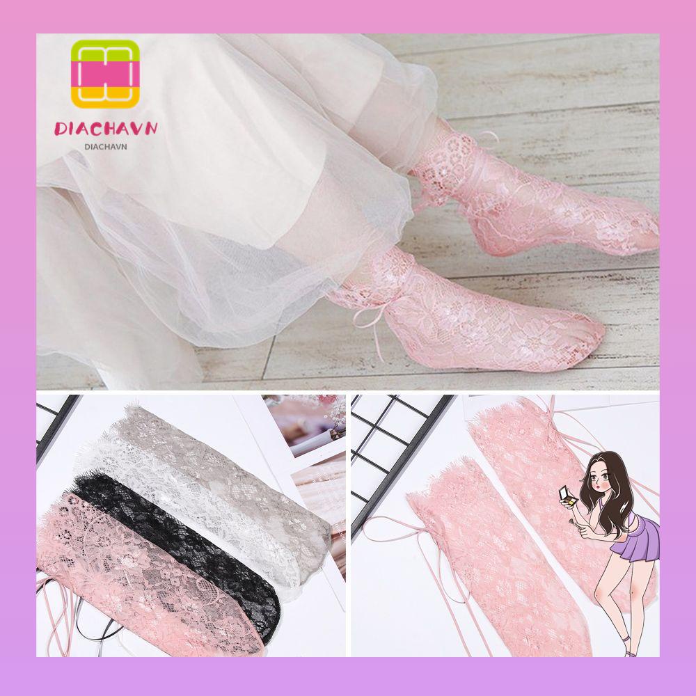 Vớ Mắt Cá Chân Co Giãn In Họa Tiết Hoa Dễ Thương Cho Nữ