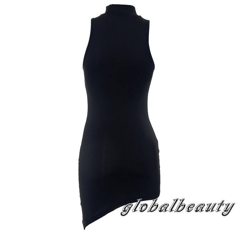 Đầm Không Tay Hở Lưng Màu Đen Thời Trang Mùa Hè Cho Nữ