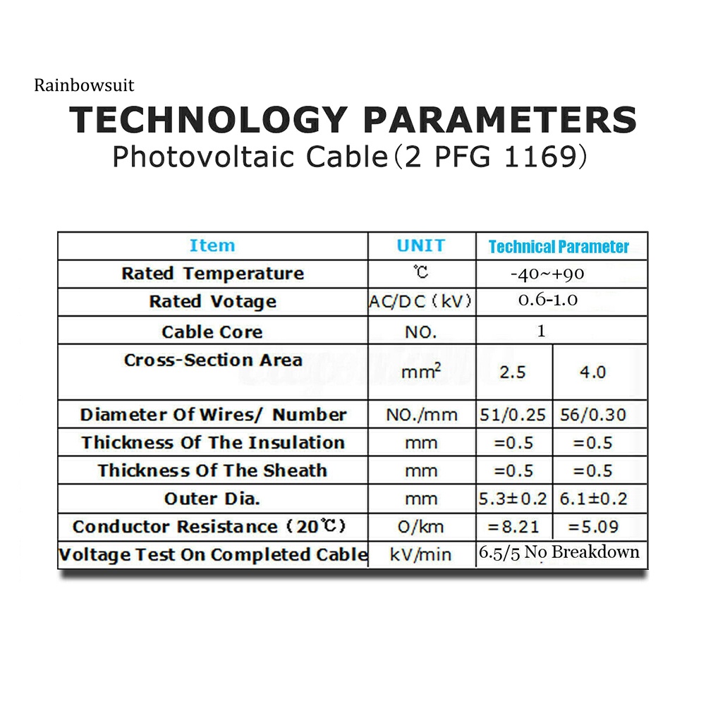 Set 2 Dây Cáp Nối Dài Tấm Pin Năng Lượng Mặt Trời 1 / 2 / 3 / 4 / 5 / 6 / 7m 10 / 12 AWG