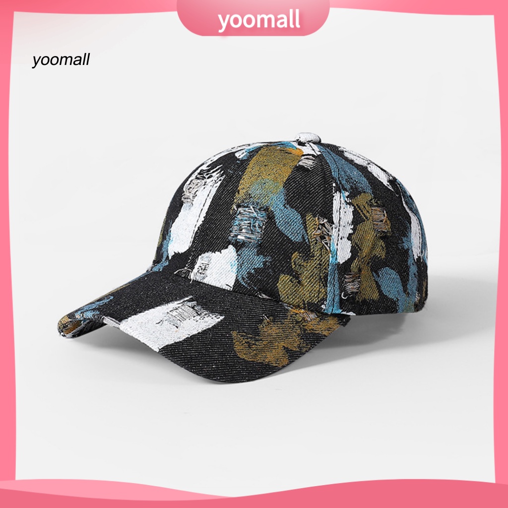 Mũ Lưỡi Trai Họa Tiết Graffiti Thiết Kế Rách Màu Sắc Tươi Sáng Phong Cách Hip Hop Thời Trang Cho Nam Và Nữ