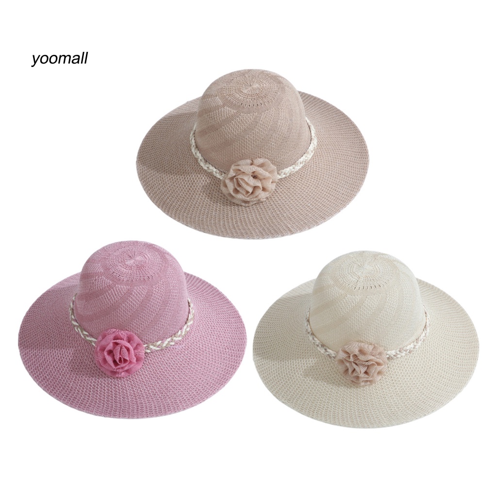 Mũ Rộng Vành Phối Lưới Màu Sắc Thời Trang Cho Nữ