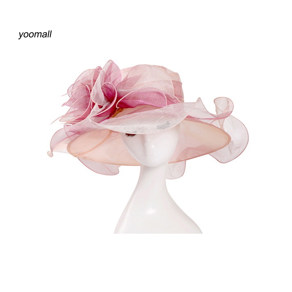 Mũ Lưỡi Trai Chống Nắng Viền Lưới Nhiều Lớp Nhìn Xuyên Thấu Chống Tia UV Trang Trí Hoa Cho Nữ