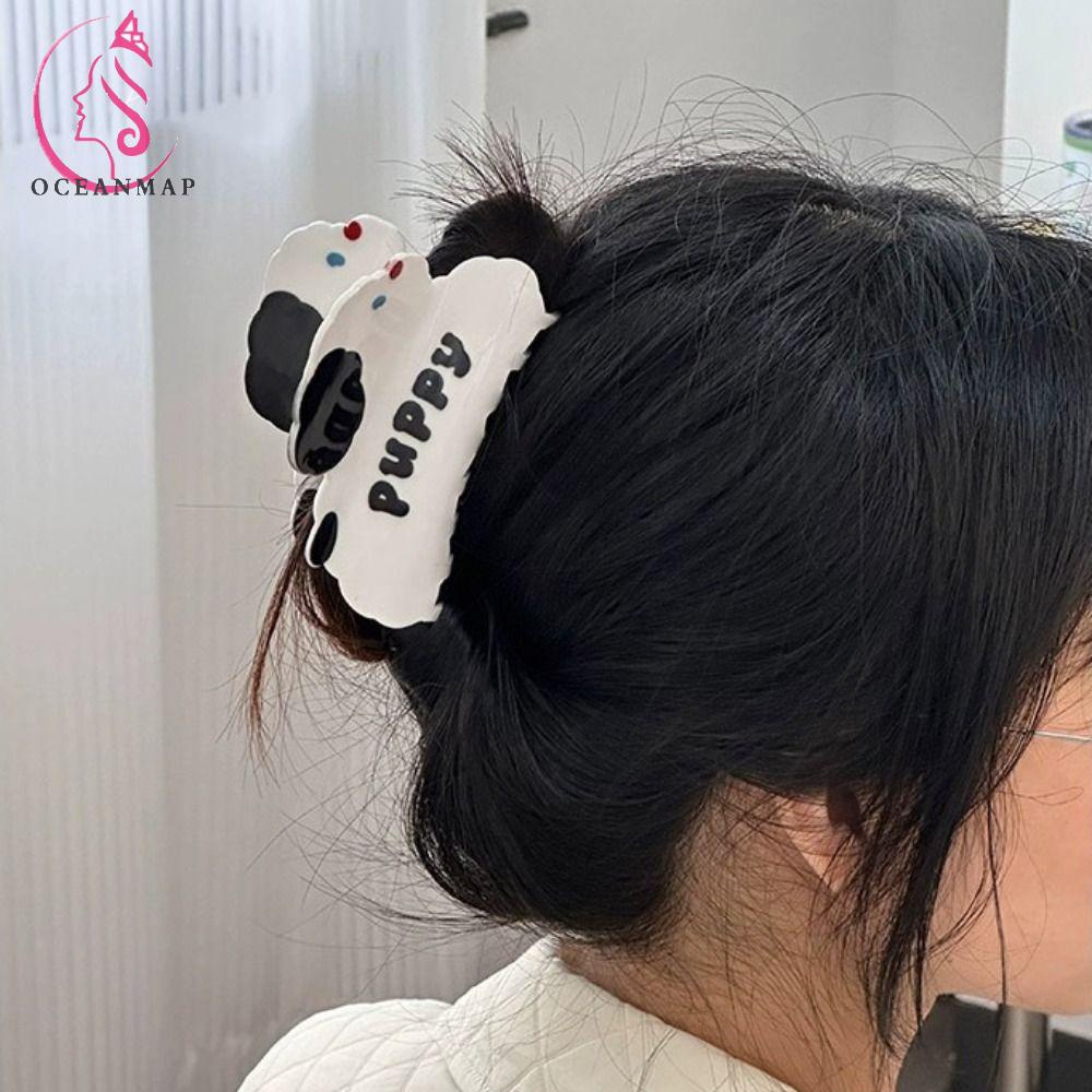 OCEANMAP Kẹp Tóc Hình Cá Mập Đính Hoa Hồng Thời Trang Cho Thú Cưng