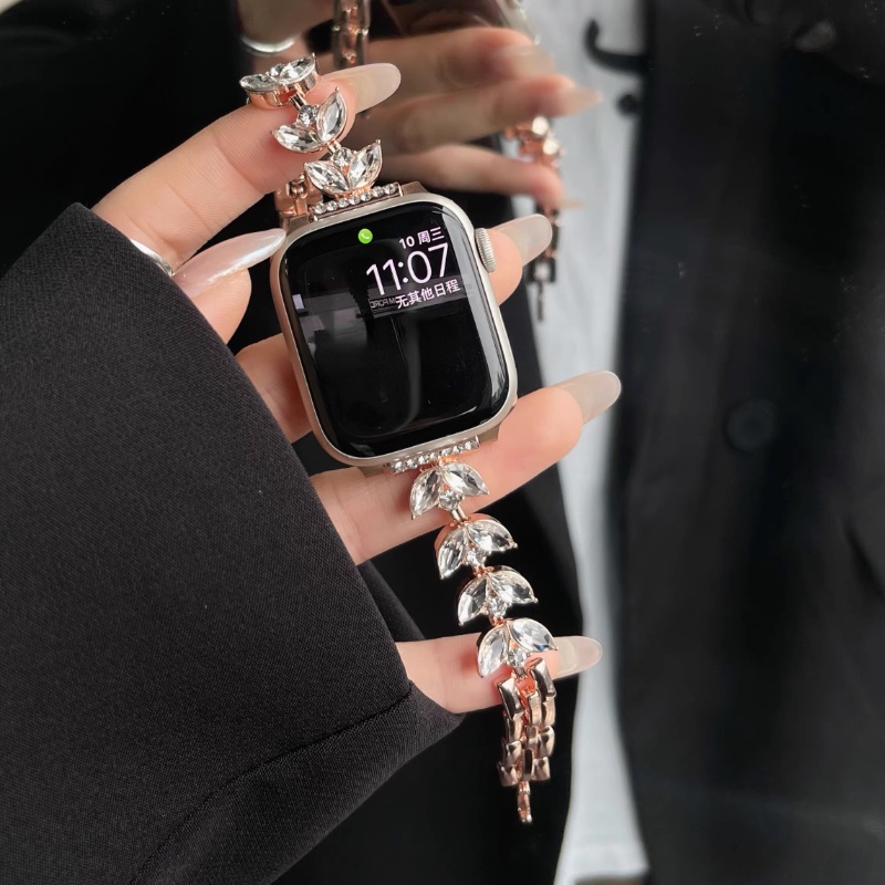 Dây Đeo Thay Thế Bằng Kim Loại Hình Đuôi Nàng Tiên Cá Đính Đá Cho apple watch Thế Hệ Thứ 8 7 se